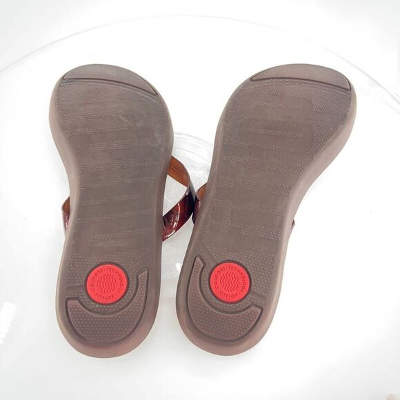 FitFlop Hoopla Tortoiseshell Women's Size 9 Brown Slip On Sandals - Picture 11 of 12